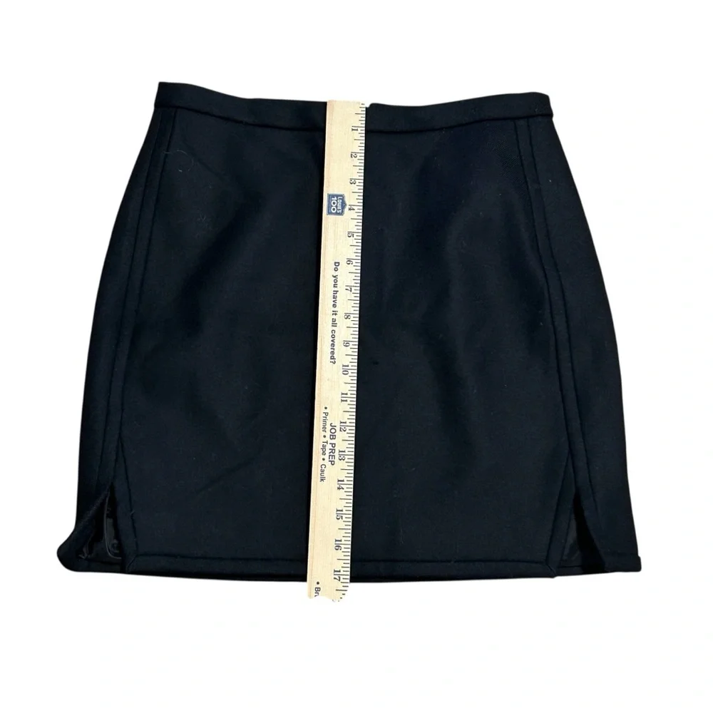 New J. Crew 100% Wool Black Skirt Lined Size 4 NWT